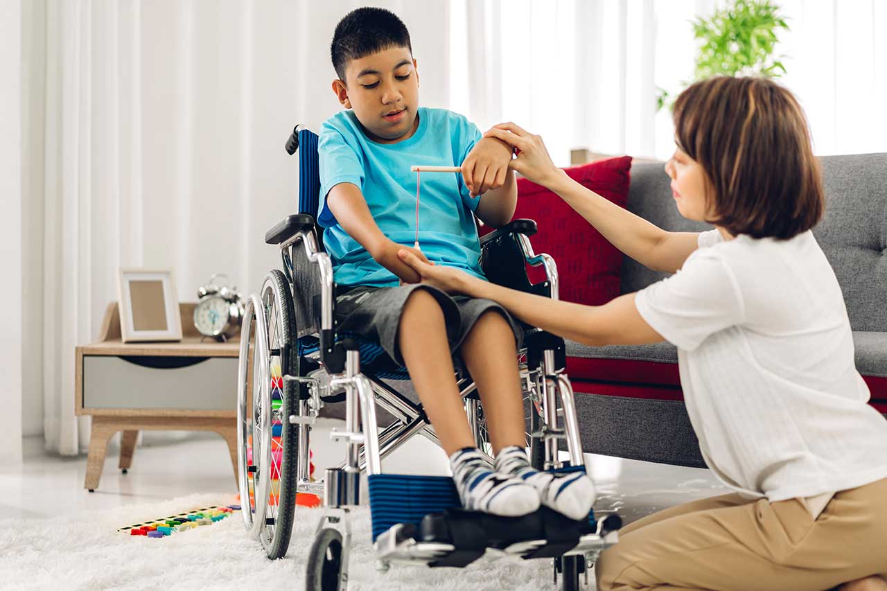 Support worker with a young person